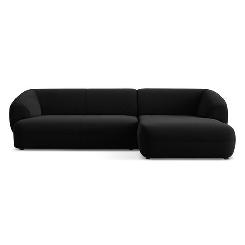 Canapé D'angle 3 Places Modulaire Droit Moana En Velours Noir