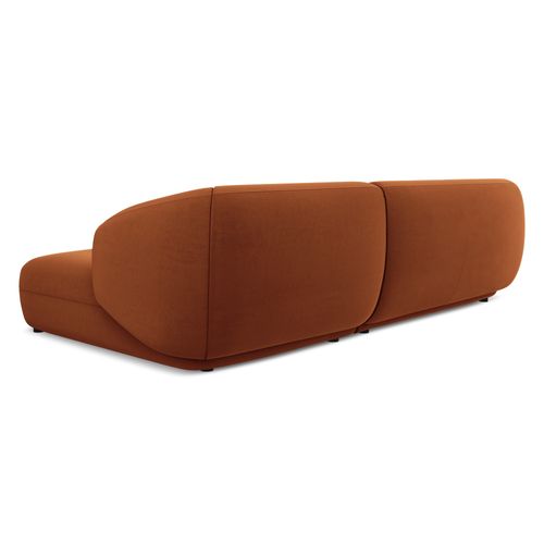 Canapé D'angle 3 Places Modulaire Droit Moana En Velours Terre Cuite