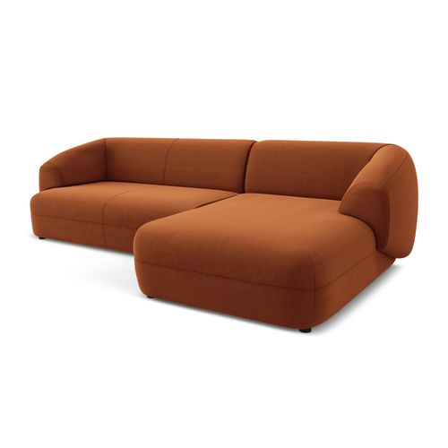 Canapé D'angle 3 Places Modulaire Droit Moana En Velours Terre Cuite