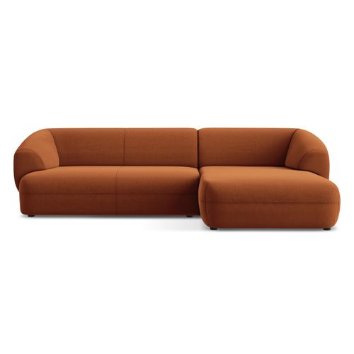 Canapé D'angle 3 Places Modulaire Droit Moana En Velours Terre Cuite