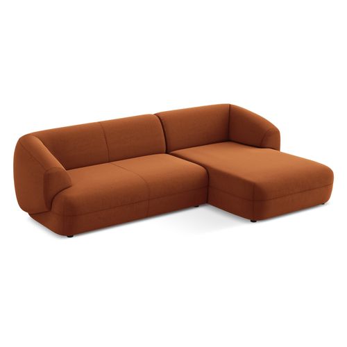 Canapé D'angle 3 Places Modulaire Droit Moana En Velours Terre Cuite