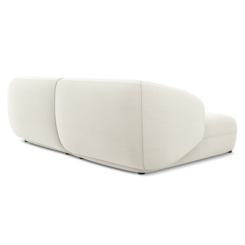 Canapé D'angle 2,5 Places Modulaire Gauche Moana En Velours Beige Clair