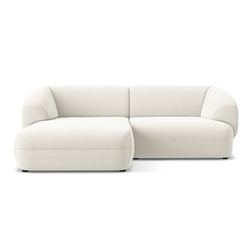 Canapé D'angle 2,5 Places Modulaire Gauche Moana En Velours Beige Clair