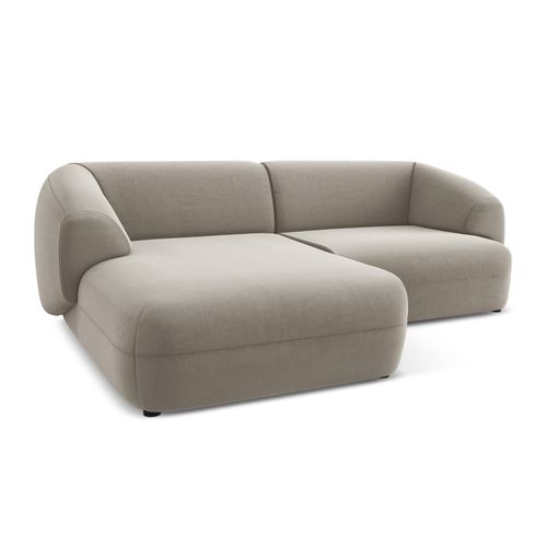 Canapé D'angle 2,5 Places Modulaire Gauche Moana En Velours Taupe