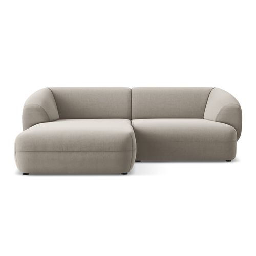 Canapé D'angle 2,5 Places Modulaire Gauche Moana En Velours Taupe