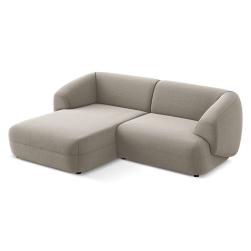 Canapé D'angle 2,5 Places Modulaire Gauche Moana En Velours Taupe