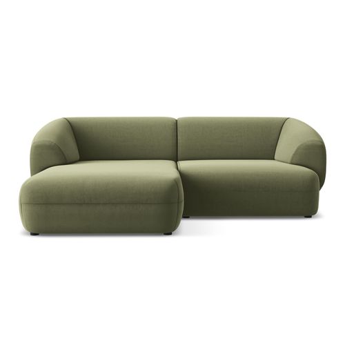 Canapé D'angle 2,5 Places Modulaire Gauche Moana En Velours Olive
