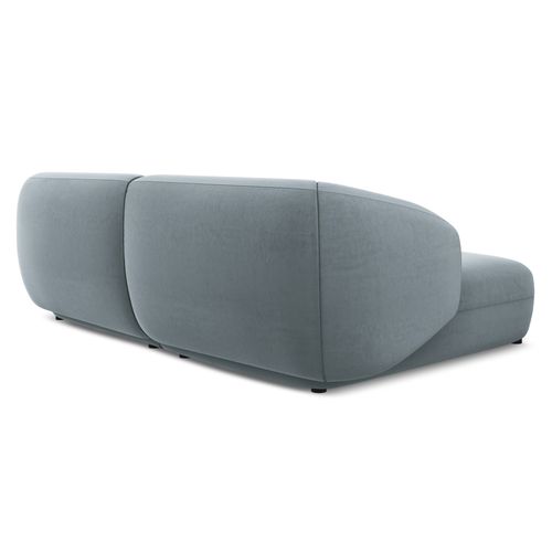 Canapé D'angle 2,5 Places Modulaire Gauche Moana En Velours Bleu Clair