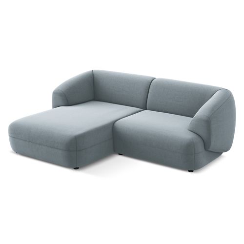 Canapé D'angle 2,5 Places Modulaire Gauche Moana En Velours Bleu Clair