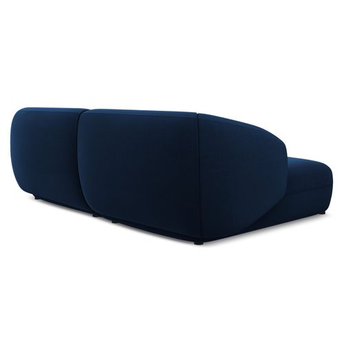 Canapé D'angle 2,5 Places Modulaire Gauche Moana En Velours Bleu Royal