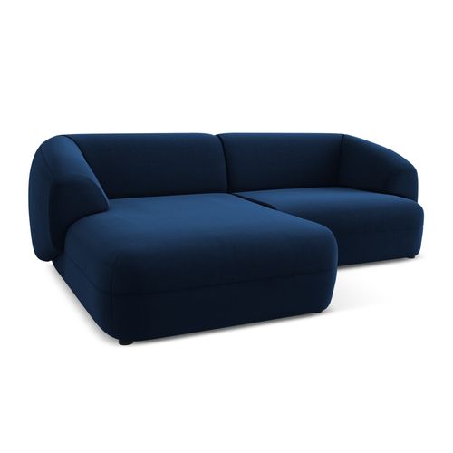 Canapé D'angle 2,5 Places Modulaire Gauche Moana En Velours Bleu Royal