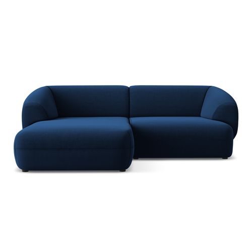 Canapé D'angle 2,5 Places Modulaire Gauche Moana En Velours Bleu Royal