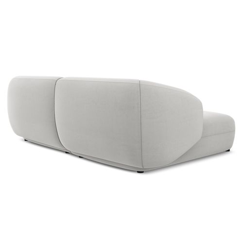 Canapé D'angle 2,5 Places Modulaire Gauche Moana En Velours Argent