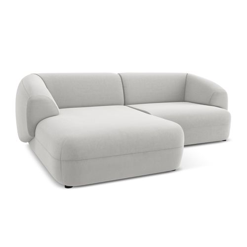 Canapé D'angle 2,5 Places Modulaire Gauche Moana En Velours Argent