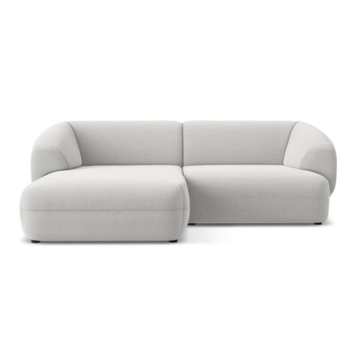 Canapé D'angle 2,5 Places Modulaire Gauche Moana En Velours Argent