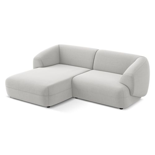 Canapé D'angle 2,5 Places Modulaire Gauche Moana En Velours Argent