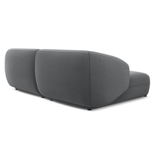 Canapé D'angle 2,5 Places Modulaire Gauche Moana En Velours Acier