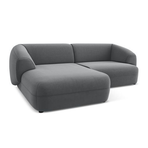 Canapé D'angle 2,5 Places Modulaire Gauche Moana En Velours Acier