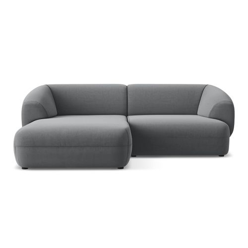 Canapé D'angle 2,5 Places Modulaire Gauche Moana En Velours Acier