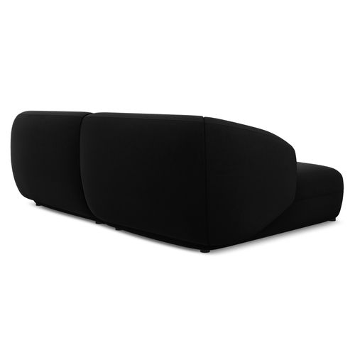 Canapé D'angle 2,5 Places Modulaire Gauche Moana En Velours Noir
