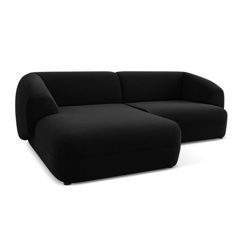 Canapé D'angle 2,5 Places Modulaire Gauche Moana En Velours Noir