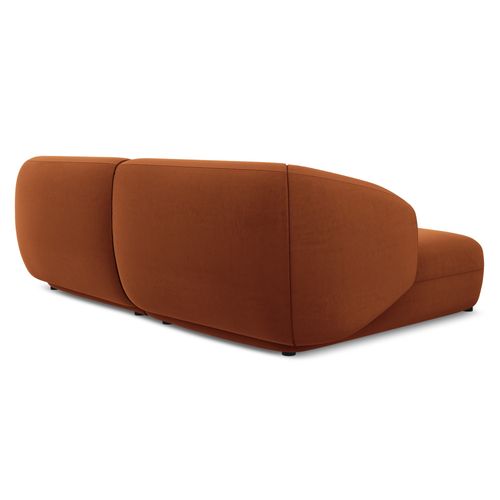Canapé D'angle 2,5 Places Modulaire Gauche Moana En Velours Terre Cuite