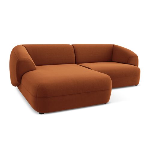 Canapé D'angle 2,5 Places Modulaire Gauche Moana En Velours Terre Cuite