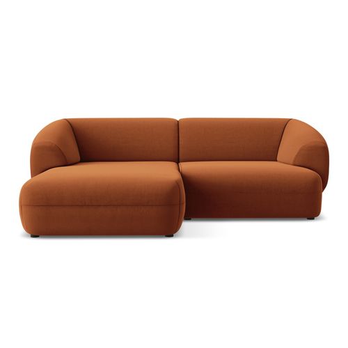 Canapé D'angle 2,5 Places Modulaire Gauche Moana En Velours Terre Cuite