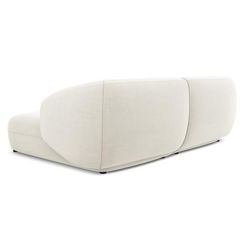 Canapé D'angle 2,5 Places Modulaire Droit Moana En Velours Beige Clair