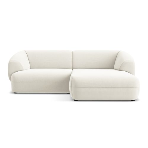 Canapé D'angle 2,5 Places Modulaire Droit Moana En Velours Beige Clair