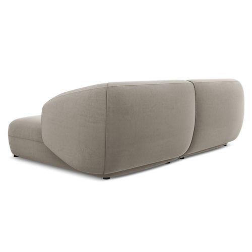 Canapé D'angle 2,5 Places Modulaire Droit Moana En Velours Taupe