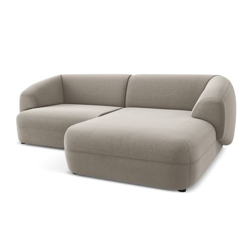 Canapé D'angle 2,5 Places Modulaire Droit Moana En Velours Taupe