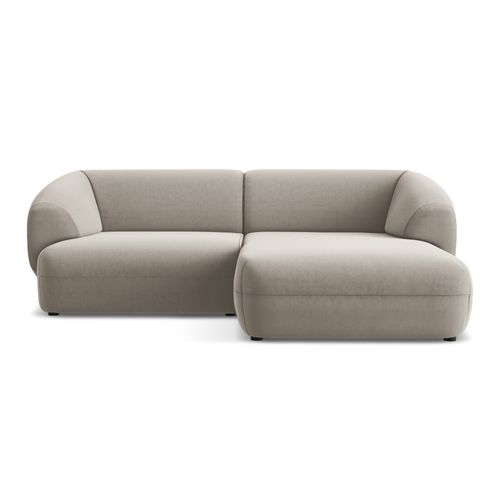 Canapé D'angle 2,5 Places Modulaire Droit Moana En Velours Taupe
