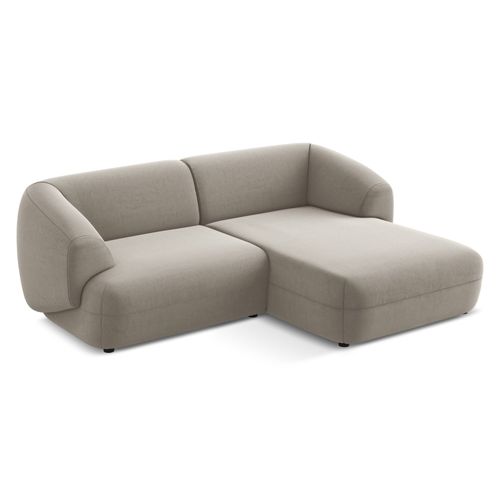 Canapé D'angle 2,5 Places Modulaire Droit Moana En Velours Taupe