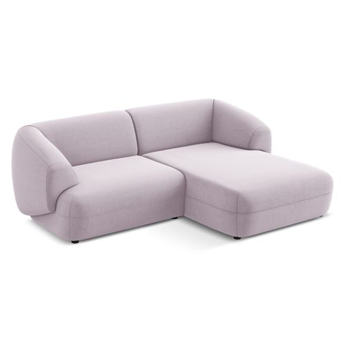 Canapé D'angle 2,5 Places Modulaire Droit Moana En Velours Lavande