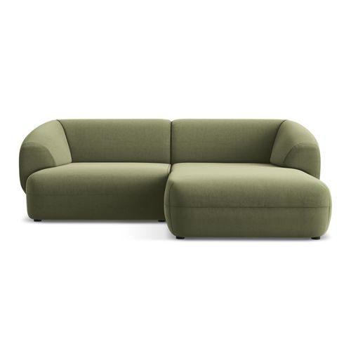Canapé D'angle 2,5 Places Modulaire Droit Moana En Velours Olive