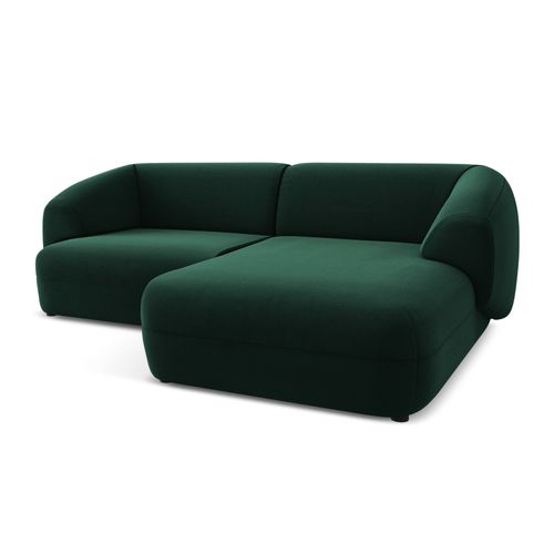 Canapé D'angle 2,5 Places Modulaire Droit Moana En Velours Bouteille Verte