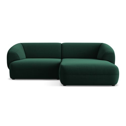 Canapé D'angle 2,5 Places Modulaire Droit Moana En Velours Bouteille Verte