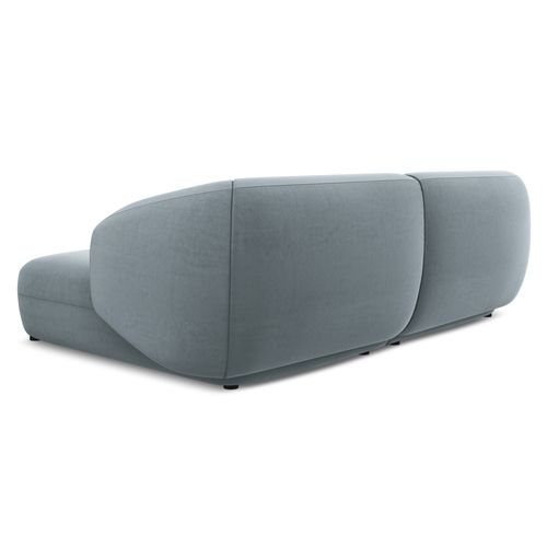 Canapé D'angle 2,5 Places Modulaire Droit Moana En Velours Bleu Clair