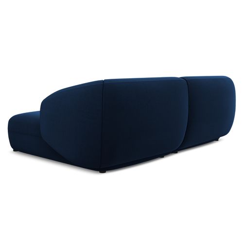 Canapé D'angle 2,5 Places Modulaire Droit Moana En Velours Bleu Royal
