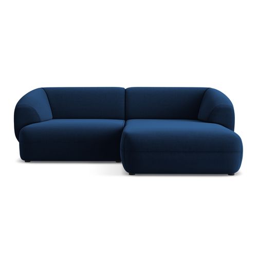 Canapé D'angle 2,5 Places Modulaire Droit Moana En Velours Bleu Royal