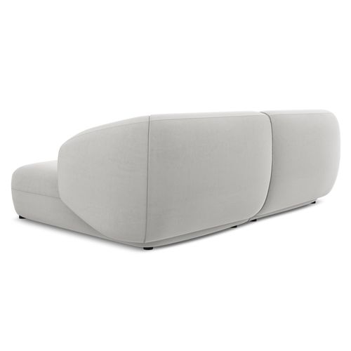 Canapé D'angle 2,5 Places Modulaire Droit Moana En Velours Argent