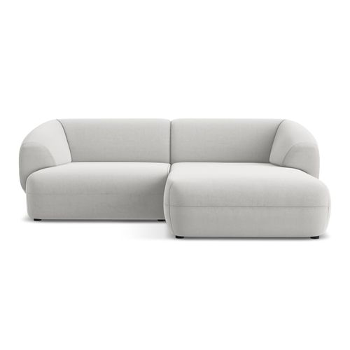 Canapé D'angle 2,5 Places Modulaire Droit Moana En Velours Argent