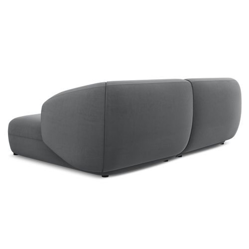 Canapé D'angle 2,5 Places Modulaire Droit Moana En Velours Acier