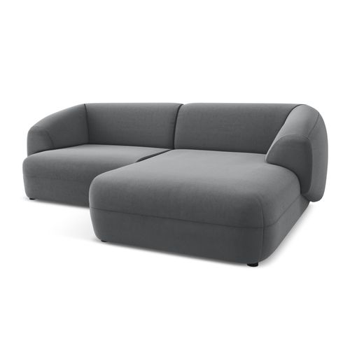 Canapé D'angle 2,5 Places Modulaire Droit Moana En Velours Acier