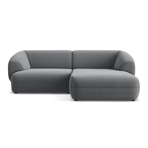 Canapé D'angle 2,5 Places Modulaire Droit Moana En Velours Acier