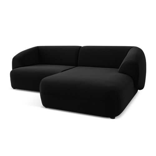 Canapé D'angle 2,5 Places Modulaire Droit Moana En Velours Noir