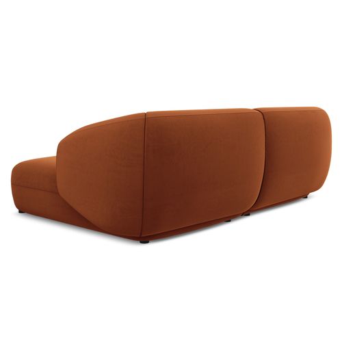 Canapé D'angle 2,5 Places Modulaire Droit Moana En Velours Terre Cuite