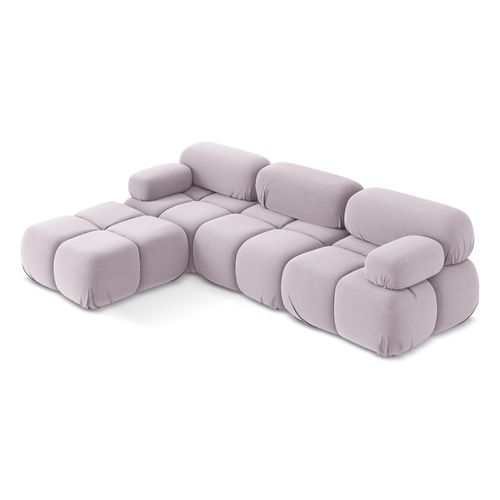 Canapé D'angle Modulaire Reversible Lokua En Samt Lavande
