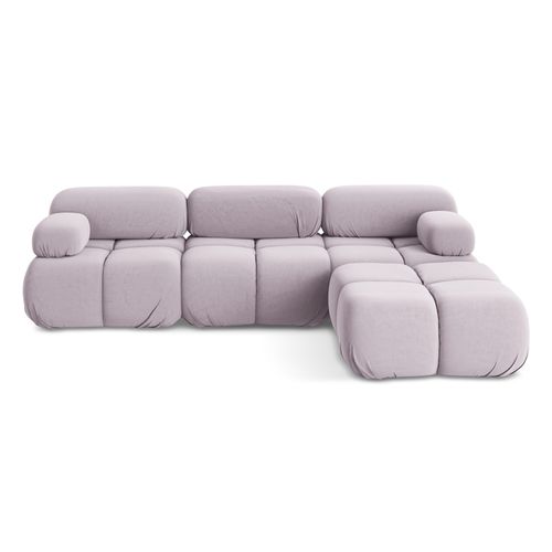 Canapé D'angle Modulaire Reversible Lokua En Samt Lavande